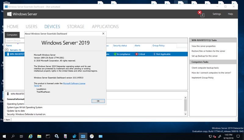 Win server 2019 Essentials Win server 2019 Essentials